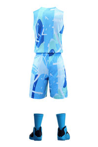 Ensemble de maillots de basket sans manches personnalisés pour hommes, séchage rapide, imprimé géométrique sublimé, vêtements de sport en polyester, uniformes de sport d'été - Product Image 4
