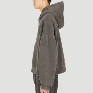 Sweat à capuche oversize personnalisé, effet vieilli et usé, délavé au soleil, imperméable pour l'hiver, 100% coton français épais, délavé à l'acide - Product Image 4