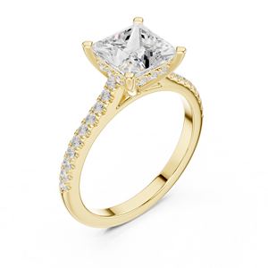 แหวนแต่งงานครบรอบแต่งงาน Aries Jewel Classic ประดับเพชร 2 กะรัต E VVS VS ทรงปรินเซสคัท เพชรเพาะเลี้ยงในห้องปฏิบัติการ ตัวเรือนทองคำแท้ 14K - Product Image 2