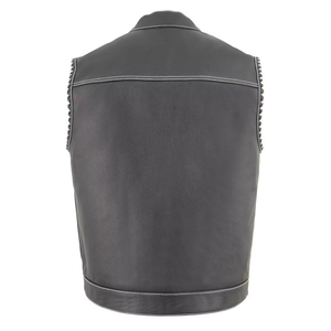 Chaleco de Cuero Personalizado para Hombre 2026, Estilo Casual Otoñal con Botones, de Alta Calidad, Transpirable, Resistente al Viento e Impermeable - Product Image 6