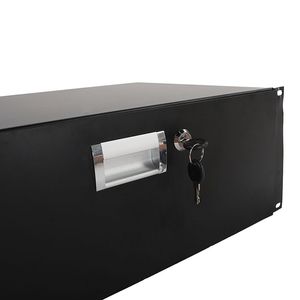 Armadio per Attrezzature DJ in Acciaio 4U con Cassetti e Chiavi - Nero - Rack Utilitario da 19 Pollici - Product Image 4