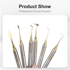 <b>Dental</b> Composite Filling <b>Tools</b> Stainless Steel Manual Titanium Plated Handle Class I CE Certified Instruments for Teeth <b>Cleaning</b> - Product Image 5