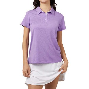 Camiseta de Manga Corta para Mujer, Color Morado, Estilo Jersey, Casual, Tejida, Transpirable, 100% Poliéster, Largo Regular, Personalizable - Product Image 1