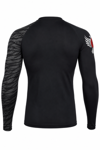 Rashguard à manches longues pour homme Free Fight Industry, noir, séchage rapide, respirant, écologique, UPF50+, antibactérien, entraînement MMA BJJ - Product Image 2