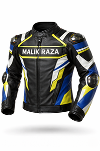 Chaqueta de Motociclista de Cuero Personalizada Multicolor con Logotipos Bordados en 3D - Product Image 4