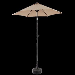 Ombrellone da Esterno 9FT con Manovella Inclinabile a Pulsante, 6 Stecche Robuste, Ombrellone da Mercato per Terrazzo e Giardino, Base Inclusa con Raggio di 3M - Product Image 4