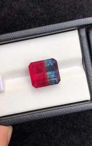 Pierre précieuse naturelle de tourmaline rouge, taille octogonale, qualité excellente, grade rare, certifiée par un tiers, pour la fabrication de bijoux et la collection - Product Image 1