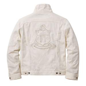 Veste en jean ton sur ton avec armoiries Kappa Alpha Psi, vêtement de fraternité grecque au design classique, confort premium et coupe élégante - Product Image 5