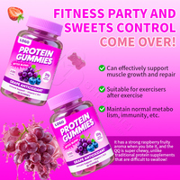 Permen Jeli Protein Tinggi Rasa Anggur Blueberry Label Pribadi 17g Whey Isolate untuk Pertumbuhan dan Pemulihan Otot