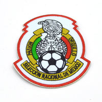 Écusson en jean brodé personnalisé de luxe de l'équipe nationale de football du Mexique, avec épingle de sûreté, appliqué circulaire, style classique pour