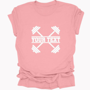 Camiseta Negra de Manga Corta para Hombre con Estampado de Texto Personalizado de Mancuernas Cruzadas, Cuello Redondo, Estilo Informal, Ajuste Deportivo, para Fisicoculturismo - Product Image 5