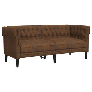 Juego de Sofás de Madera Maciza con Espuma, 100% Poliéster con Contrachapado, Color Marrón, para Sala de Estar - Product Image 4