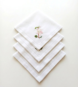 Servilletas de Tela de Algodón Bordadas con Diseño de Orquídeas, Servilletas de Tela con Dobladillo, Lavables a Máquina, Duraderas, para Hogar y Hotel, Venta al Por Mayor Personalizada - Product Image 4