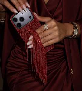 เคสโทรศัพท์มือถือประดับลูกปัดลายผีเสื้อดวงอาทิตย์ตาปีศาจสีชมพูเงินทองเคลือบเงาทำมือ - Product Image 5