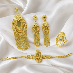 ชุดจี้ทองชุบ 14K 18K 24K แบบขายส่ง 5 ชิ้น สไตล์เอธิโอเปีย เอริเทรีย แอฟริกัน ตุรกี ดูไบ สำหรับเจ้าสาวแบบดั้งเดิม - Product Image 2