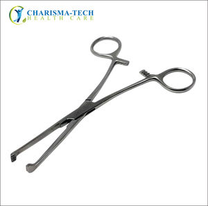 Pinzas para Agarrar Tejidos |   Instrumentos Quirúrgicos de Acero Inoxidable con Mordazas Dentadas y Bloqueo de Trinquete Traumático - Product Image 5