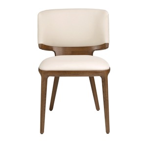 Chaise de salle à manger contemporaine en bois avec assise rembourrée et design incurvé moderne – Idéale pour hôtel, café et usage domestique - Product Image 3