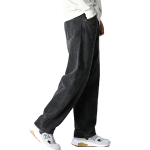 Jeans de Mezclilla de Algodón para Hombre, Corte Recto, Ajuste Holgado, Cintura Media, Color Sólido, Estilo Casual para Otoño - Product Image 1