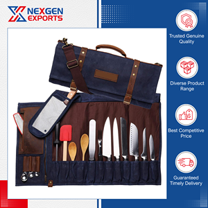 Sac de rangement portable en cuir PU fait main de qualité supérieure pour couteaux et outils, disponible en grande quantité, pour usage en cuisine, Inde - Product Image 4