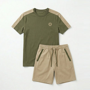 Breathable Two Piece <b>Set</b> For Men Featuring T-Shirt And Shorts Ideal For Sports Running Travel And Everyday Summer Fashion - Product Image 1