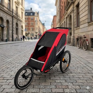Remorque-poussette pour bébé TC-2024S, fonctionnalité 3-en-1 (poussette/remorque de jogging/remorque de vélo), suspension indépendante, design léger - Product Image 4