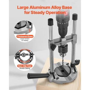 Guida di Precisione Portatile per Trapano con Impugnatura Grande e Piloni di Guida in Alluminio Multi-Angolo e Boccole di Guida - Product Image 3