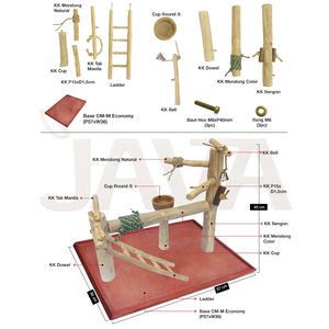ที่นั่งนกแบบเป็นมิตรกับสิ่งแวดล้อม ยี่ห้อ Javawood รุ่น L57 ทำจากไม้กาแฟ สำหรับอุปกรณ์นก - Product Image 2