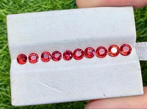 Saphirs orange naturels de forme ronde, pierres précieuses en vrac pour la création de bijoux, bagues, pendentifs, boucles d'oreilles, haute qualité - Product Image 2