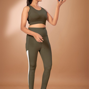 Training High Quality Sports <b>Bra</b> High Waist Leggings Suit Long Sleeve Workout Wear Gym Sportswear Women Fitness Clothes Yoga Set - Product Image 3