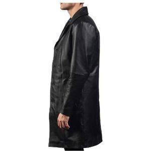 Veste en cuir PU pour homme, streetwear d'hiver haut de gamme, col montant, fermeture à bouton unique, doublure en satin, broderie personnalisable - Product Image 2