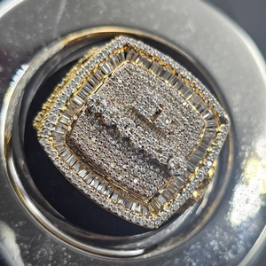 Certified Attractive IGI Certified Diamond Hip Hop <b>Statement</b> <b>Ring</b> 925 <b>Silver</b> 14K Gold Plated Custom Cocktail Wedding - Product Image 4