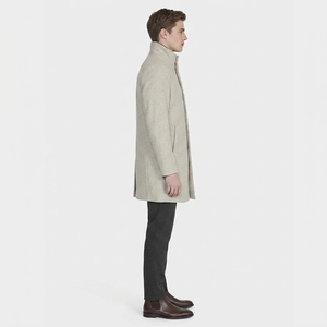 Manteau long à col montant pour homme, veste d'hiver chaude, vêtement d'extérieur décontracté et formel avec fermeture à boutons sur le devant et poches latérales - Product Image 4