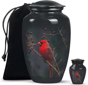 Urna Funeraria de Cerezo con Diseño de Pájaro Cardenal para Cenizas Humanas Adultas, Urna Conmemorativa de Cremación de Estilo Americano con Diseño Personalizado - Product Image 6