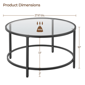 Tavolino da Caffè Moderno Quadrato in Vetro per Soggiorno con Piedini Regolabili, Finitura Nera Resistente - Product Image 5