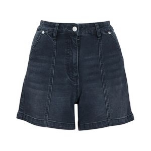 Shorts de Mezclilla Azul Cielo Plisados de Talle Alto con Cinturón, Culottes Anchos de Jean para Mujer, Atuendo de Verano para Vacaciones - Product Image 4