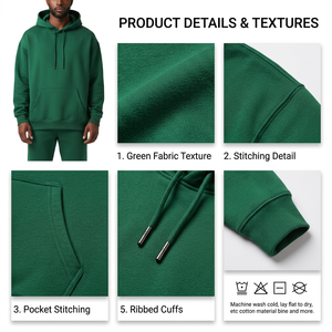 Custom <b>Men's</b> Hoodies <b>Pullover</b> Fleece KangarooPocket Relaxed Fit Drop Shoulder Long Sleeve Casual Sweatshirt for USA B2B Sourcing - Product Image 4
