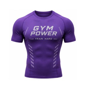 T-shirt de sport pour homme, t-shirt de musculation, séchage rapide, respirant, extensible, vêtements de sport pour l'entraînement, logo personnalisé, fournisseur de vêtements de sport - Product Image 1