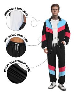 Ensemble de survêtement vintage pour hommes, style années 80, commande en gros - Product Image 3