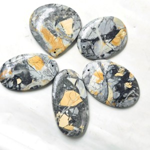 Cabujón de Cuarzo Pulido a Mano, Gema Natural Suelta para Joyería, Corte Cojín Mixto con Juego de Colores - Product Image 3