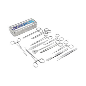 ชุดเครื่องมือผ่าตัดกระดูกและข้อแบบไดนามิก Dom Med 13 ชิ้น พร้อมกล่องสแตนเลส |   ชุดกรรไกรผ่าตัด คีมจับ เข็มจับ | - Product Image 1