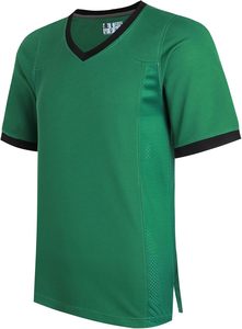 Orange V-Neck Short Sleeve Sport Jersey With Blue Stripes Quick Dry Polyester Casual Shirt Summer Wear - Product Image 3