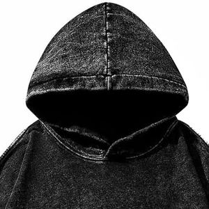 Sudadera Ligera con Efecto Desgastado y Lavado Ácido, Personalizada, de Alta Calidad, para Invierno, Estilo Urbano, 100% Algodón, con Capucha, Forro Polar Impermeable - Product Image 5