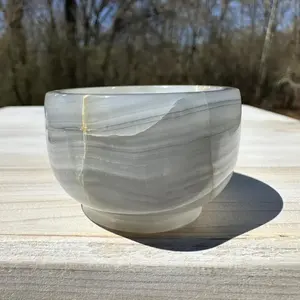 Cuenco de ónix, decoración de piedra natural, accesorio de mármol pulido de alta calidad, centro de mesa de lujo hecho a mano, precio de mayoreo moderno. - Product Image 5