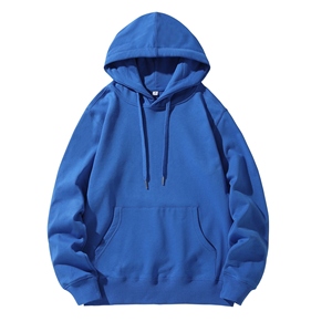 Sudadera con Capucha Blanca de Algodón para Hombre, Corte Holgado, Estilo Casual, Color Sólido, Bolsillo Frontal, Felpa Francesa, Mezcla de Algodón Básico - Product Image 5