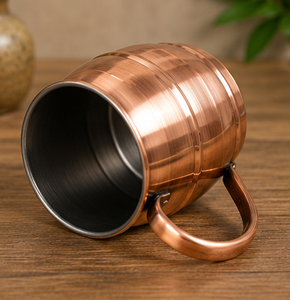 <b>Copper</b> <b>Mug</b> With Handle Vintage Style Eco-Friendly Drinkware For Dining this curved cup merges rustic charm with classic barware - Product Image 1