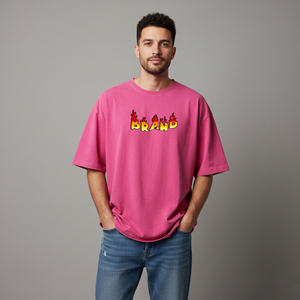 Camiseta de Hombre de Primera Calidad, Informal, para Verano, Personalizable, de Corte Holgado, Transpirable, 100% Algodón - Product Image 1