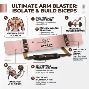 Professional Bodybuilding Arm Blaster Adjustable Eco-Friendly Non-Slip Latex Curl <b>Support</b> Bicep Isolation Heavy Strength Best - Product Image 2