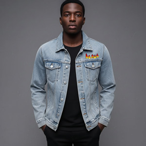Veste en jean décontractée vintage surdimensionnée de qualité supérieure OEM, coupe classique, coupe-vent, boutonnée, délavée, pour homme, idéale pour l'hiver. - Product Image 4
