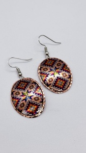 Pendientes Colgantes Florales de Cobre Hechos a Mano, Pintados a Mano, Joyería para Mujer, Estilo Bohemio, Ligeros y Modernos - Product Image 5
