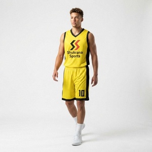 Uniformes de Baloncesto Sublimados Unisex al por Mayor, Conjunto de Camiseta Deportiva de Malla y Pantalones Cortos de Entrenamiento de Doble Cara, 100% - Product Image 1